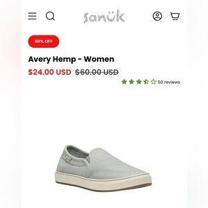 Sanuk Women's Avery Hemp Slip-On Shoes - Harbor Mist